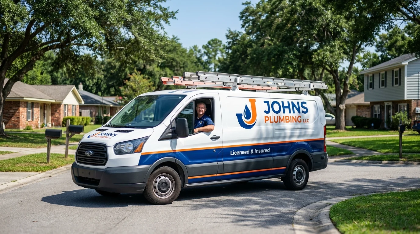Johns Plumbing LLC service van in Diamond Springs, CA
