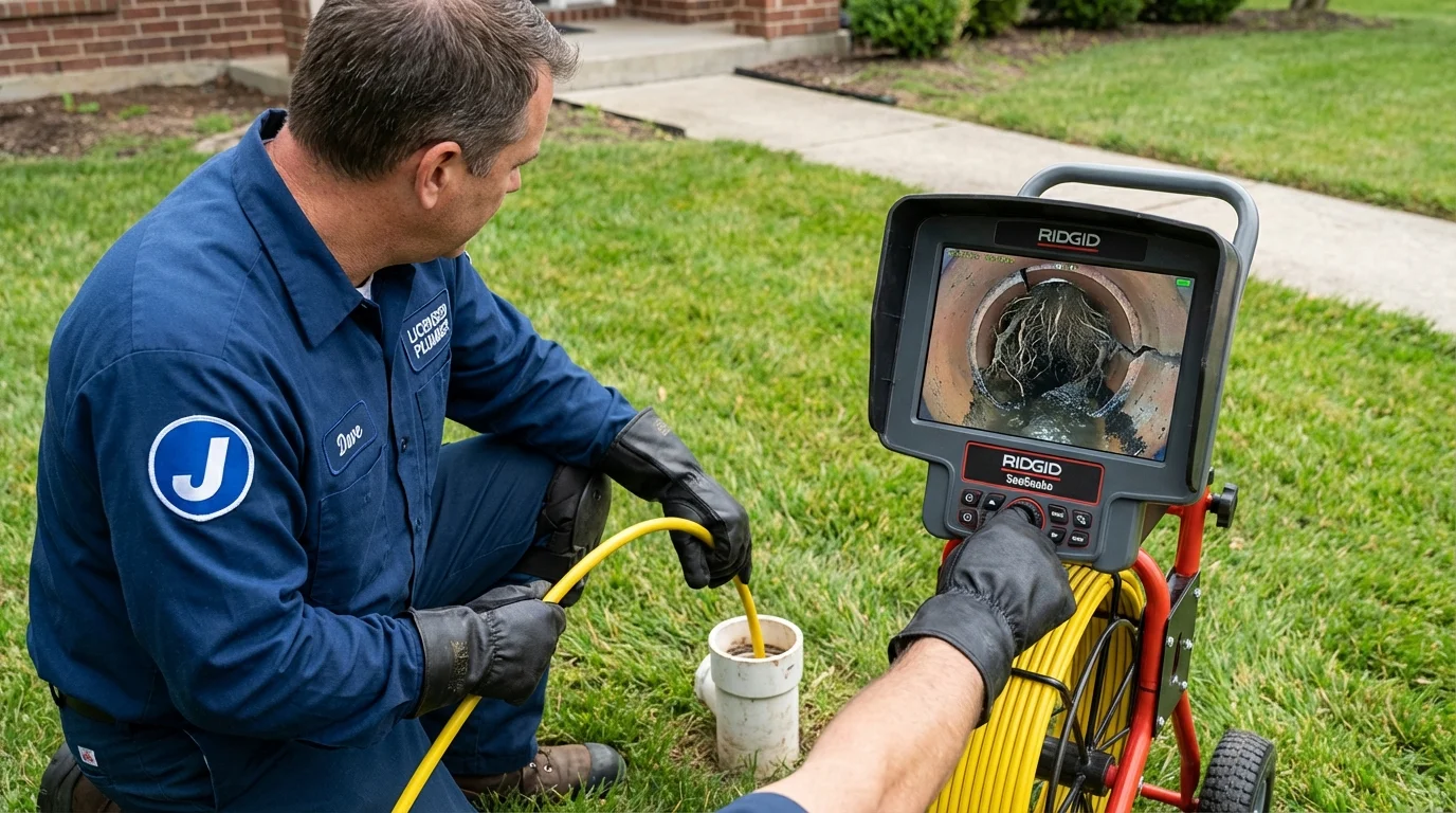 Sewer camera inspection being performed by Johns Plumbing LLC in Diamond Springs