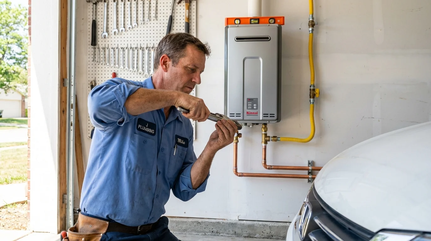 Tankless water heater installation by a Johns Plumbing LLC plumber in Diamond Springs